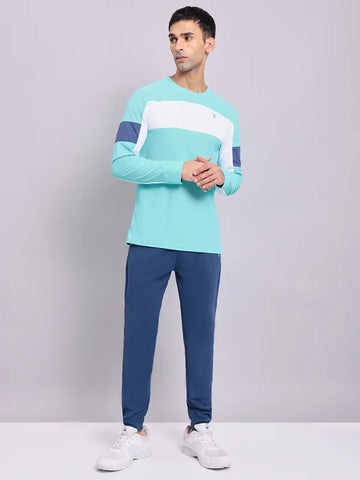 Men Colorblock Slim Fit Crew Neck T-shirt with TECHNOLITE