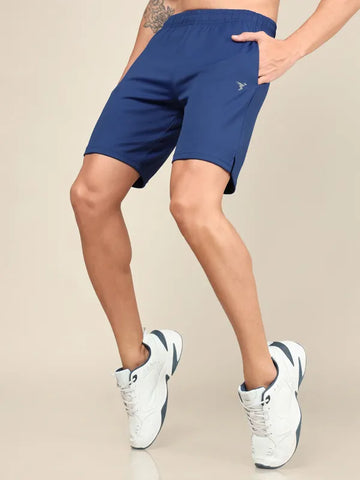 Men Solid Slim Fit Shorts with TECHNO DRY