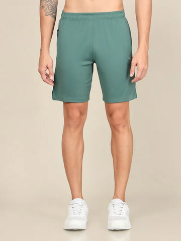 Men Solid Slim Fit Shorts with TECHNO DRY