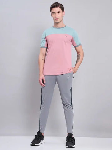 Men Colorblock Slim Fit Crew Neck T-shirt with TECHNO COOL+