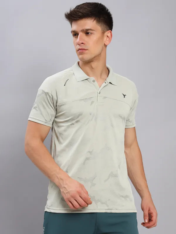 Men Jacquard Slim Fit Polo T-shirt with TECHNO COOL+