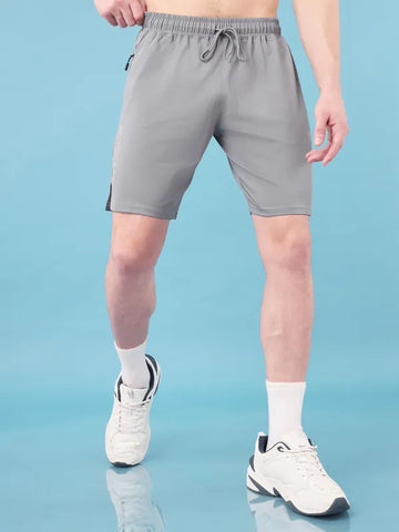 Men Solid Slim Fit Shorts with ELASTO LITE