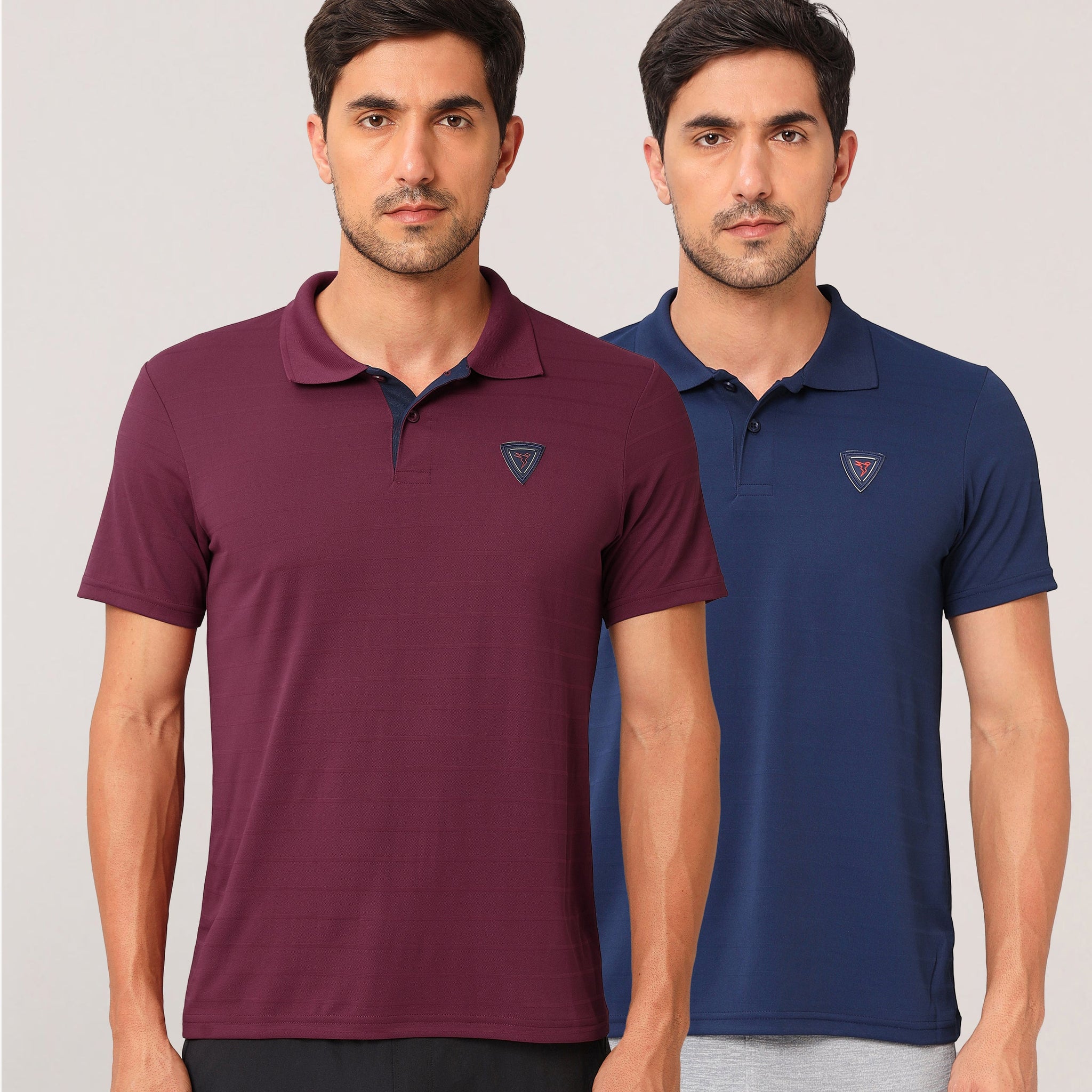 Men Self Design Slim Fit Polo T-shirt with AIRTEX STRIPES (Pack of 2)