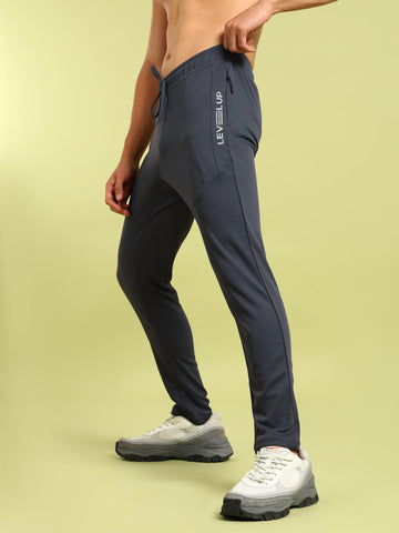 Men Solid Slim Fit Trackpants with TECHNO DRY