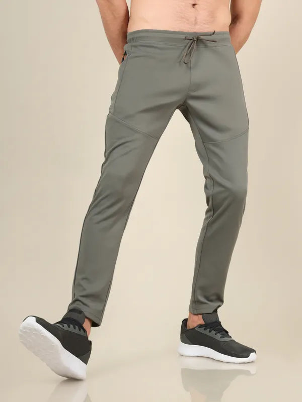 Men Solid Slim Fit Trackpants with TECHNO DRY