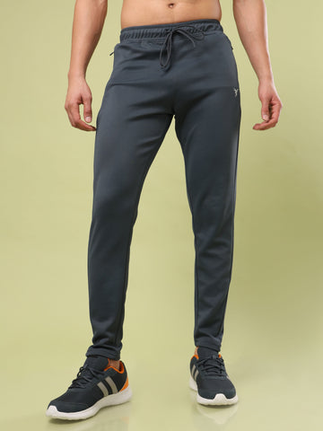 Men Solid Slim Fit Trackpants with ELASTO PLUS