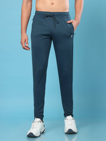 Men Solid Slim Fit Trackpants with ELASTO PLUS