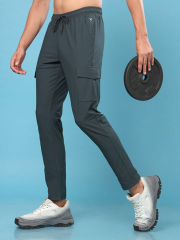 Men Solid Relax Fit Cargo Trackpants with DURACOOL+