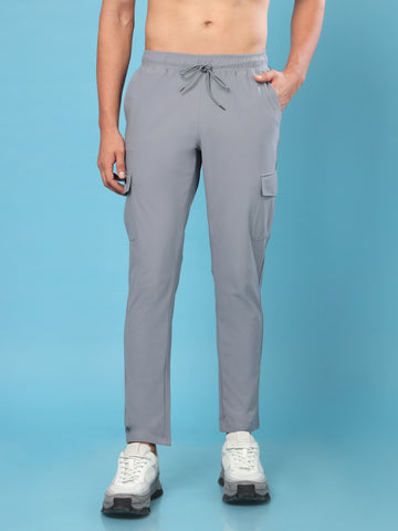 Men Solid Relax Fit Cargo Trackpants with DURACOOL+