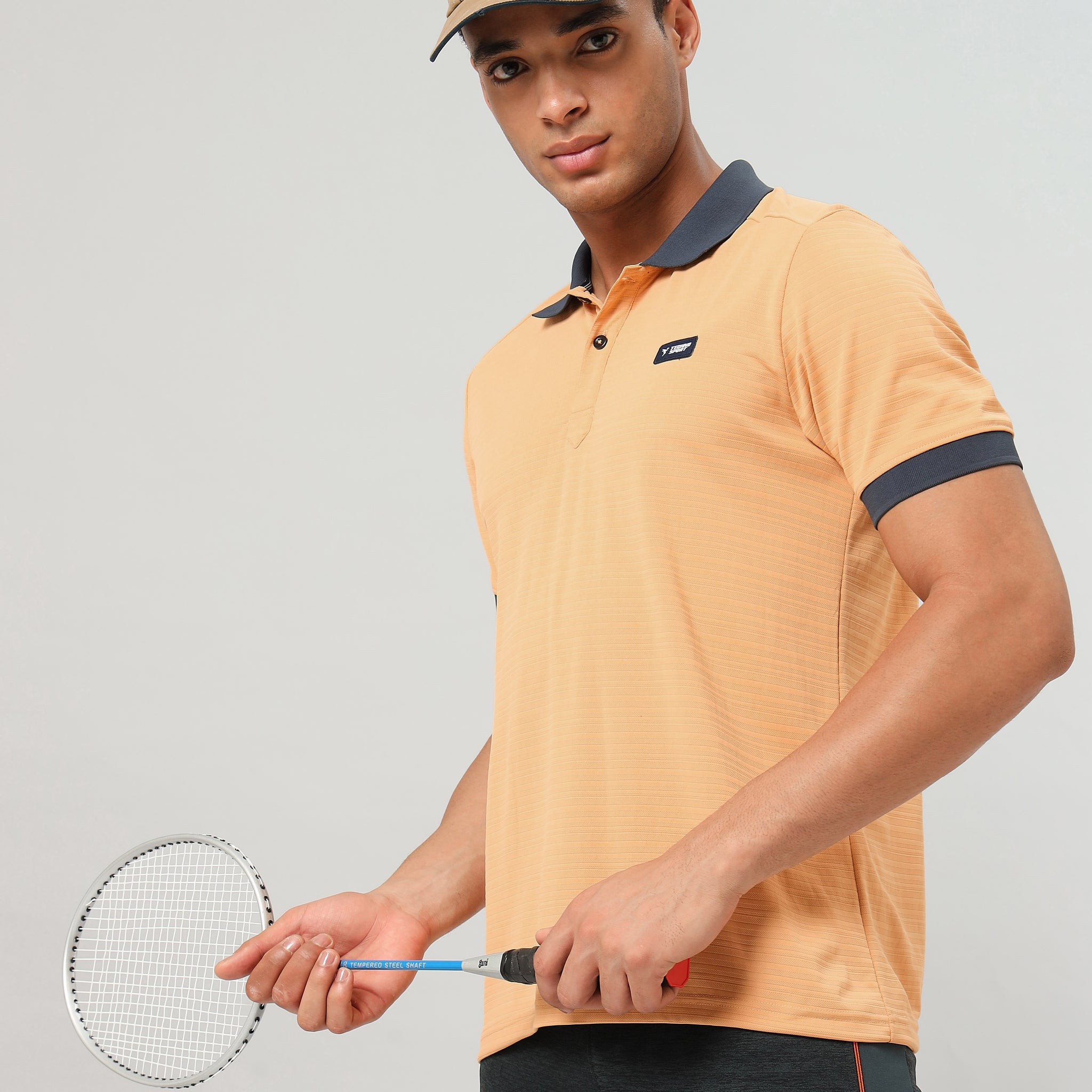 Men Solid Slim Fit Polo Sports T-shirt with MATPIQ