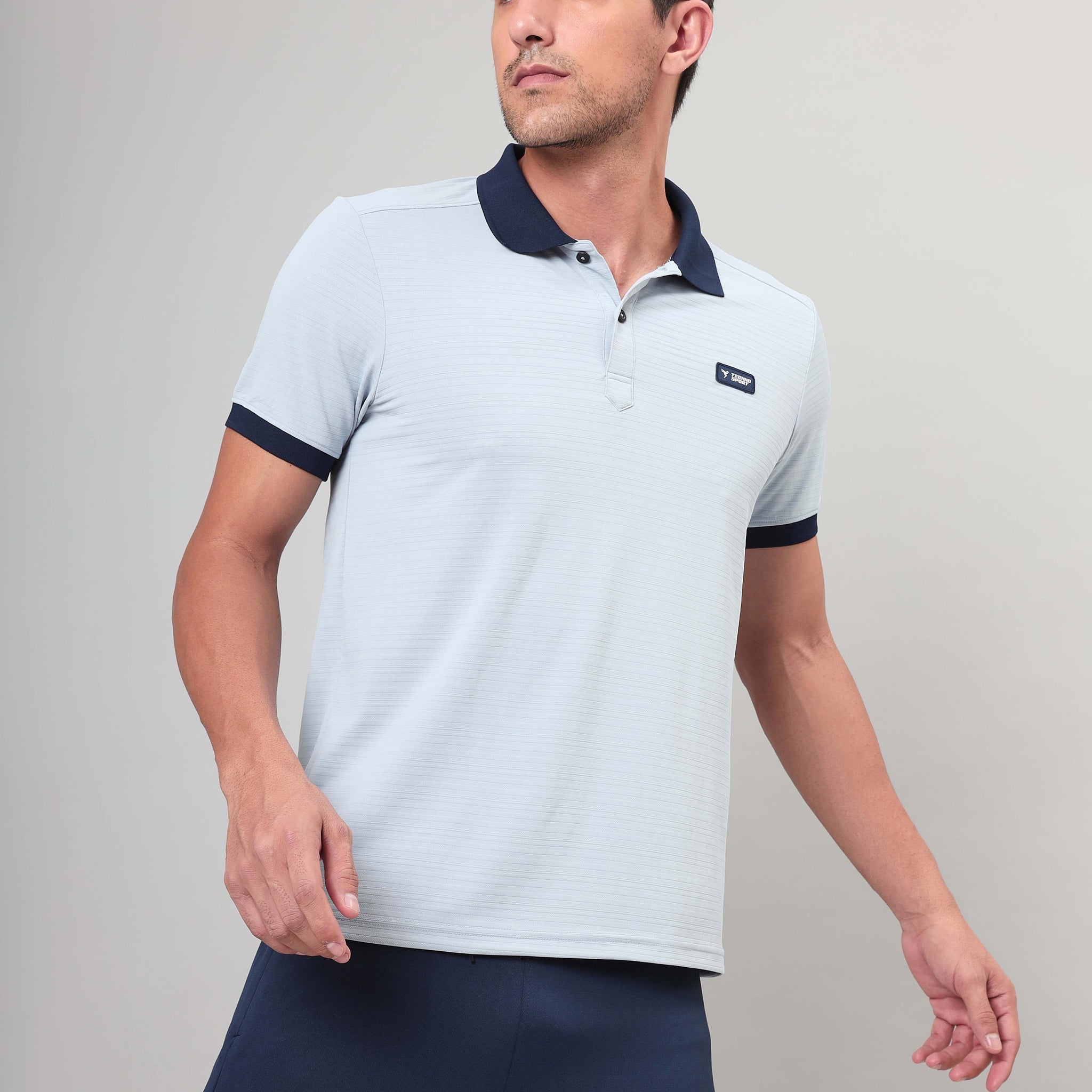 Men Solid Slim Fit Polo Sports T-shirt with MATPIQ