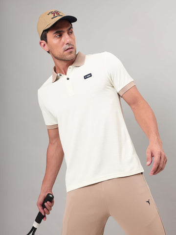 Men Solid Slim Fit Polo Sports T-shirt with MATPIQ