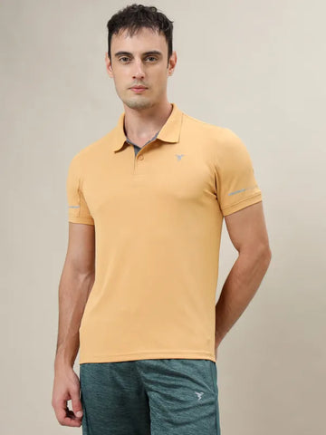 Men Solid Slim Fit Polo T-shirt with TECHNO COOL+