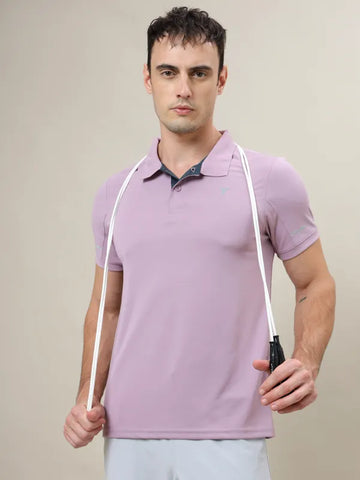 Men Solid Slim Fit Polo T-shirt with TECHNO COOL+