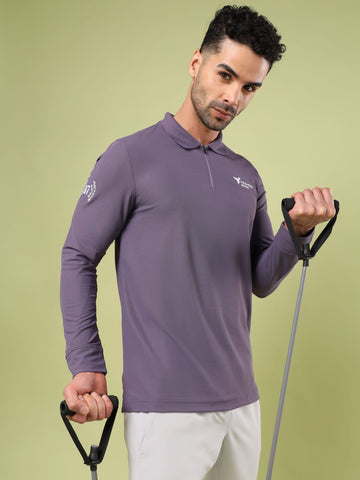 Men Solid Slim Fit Polo Sports T-shirt with MATPIQ