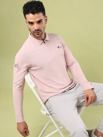 Men Solid Slim Fit Polo Sports T-shirt with MATPIQ