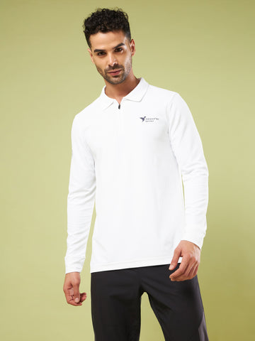 Men Solid Slim Fit Polo Sports T-shirt with MATPIQ