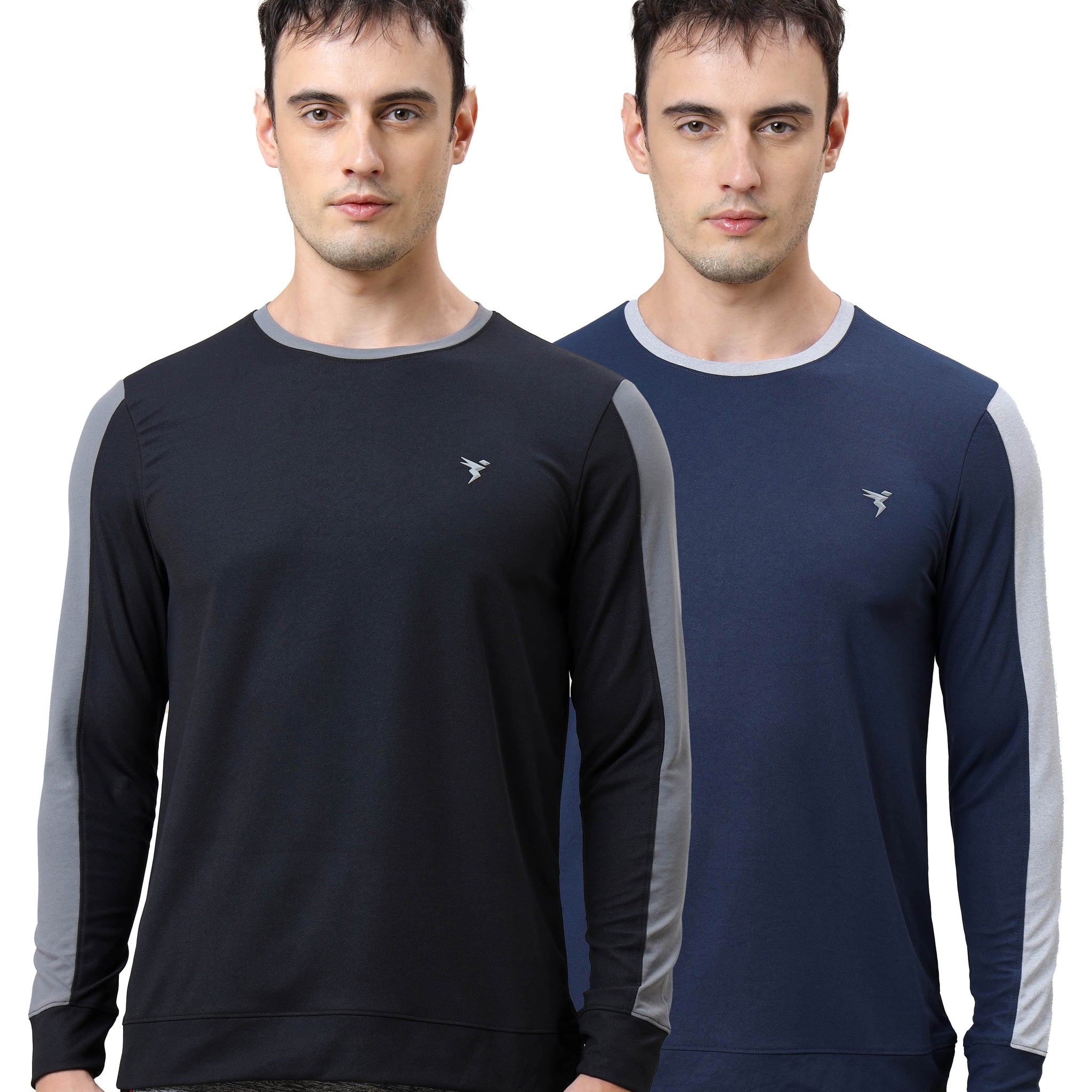 Men Colorblock Slim Fit Crew Neck T-shirt with MATPIQ (Pack of 2)