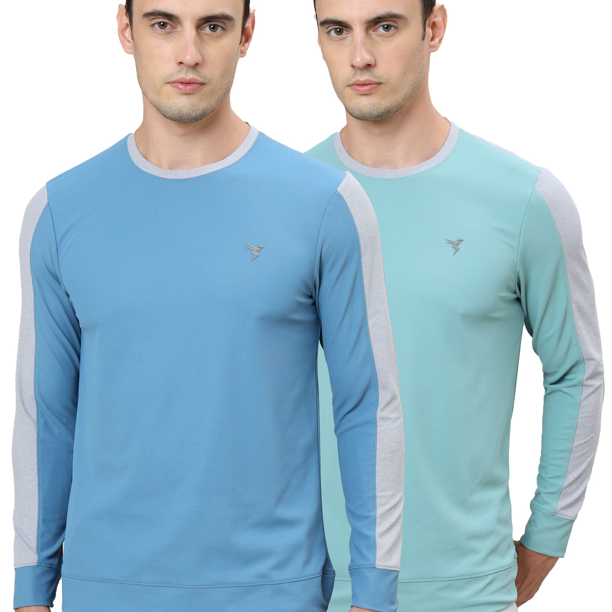 Men Colorblock Slim Fit Crew Neck T-shirt with MATPIQ (Pack of 2)