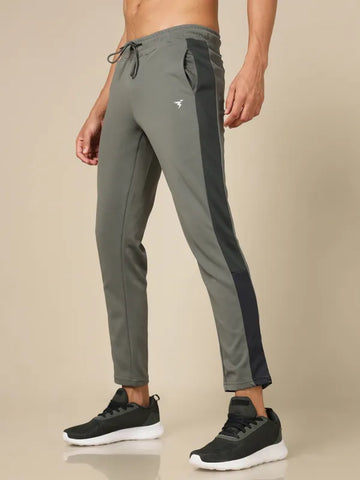 Men Colorblock Slim Fit Trackpants with ELASTO PLUS