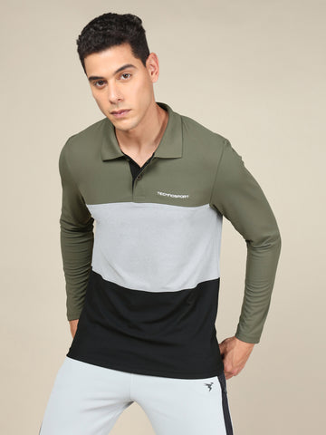 Men Solid Slim Fit Polo T-shirt with MATPIQ