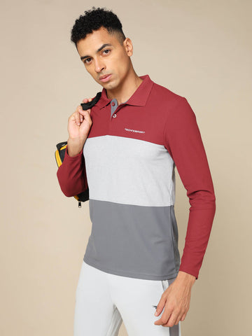 Men Solid Slim Fit Polo T-shirt with MATPIQ