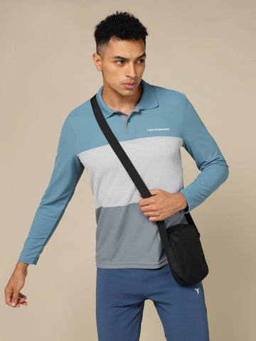 Men Solid Slim Fit Polo T-shirt with MATPIQ