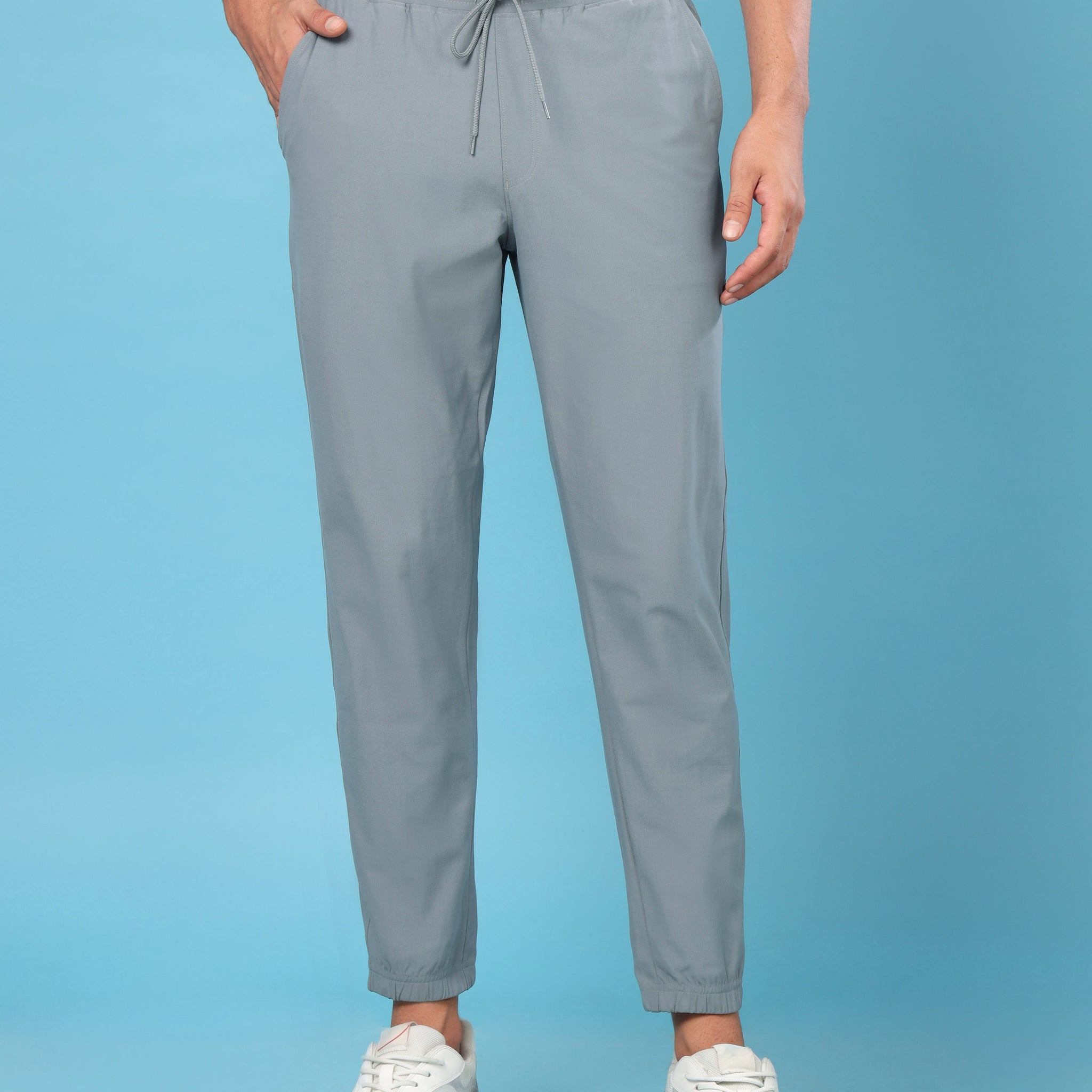 Men Solid Slim Fit Joggers with ELASTOPLUS