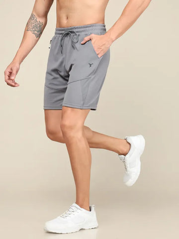 Men Solid Slim Fit Shorts with TECHNO DRY