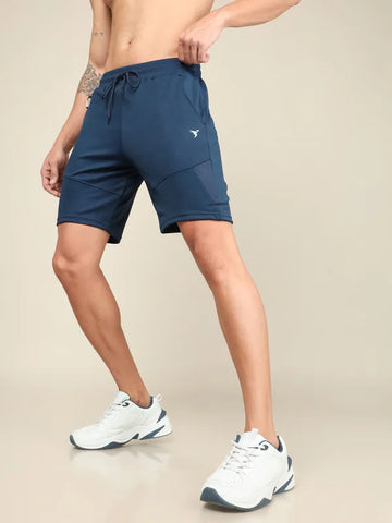 Men Solid Slim Fit Shorts with TECHNO DRY