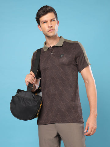 Men Slim Polo Neck T-shirt with DOUBLECOOL