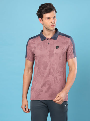 Men Slim Polo Neck T-shirt with DOUBLECOOL