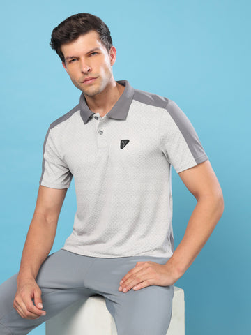 Men Slim Polo Neck T-shirt with DOUBLECOOL