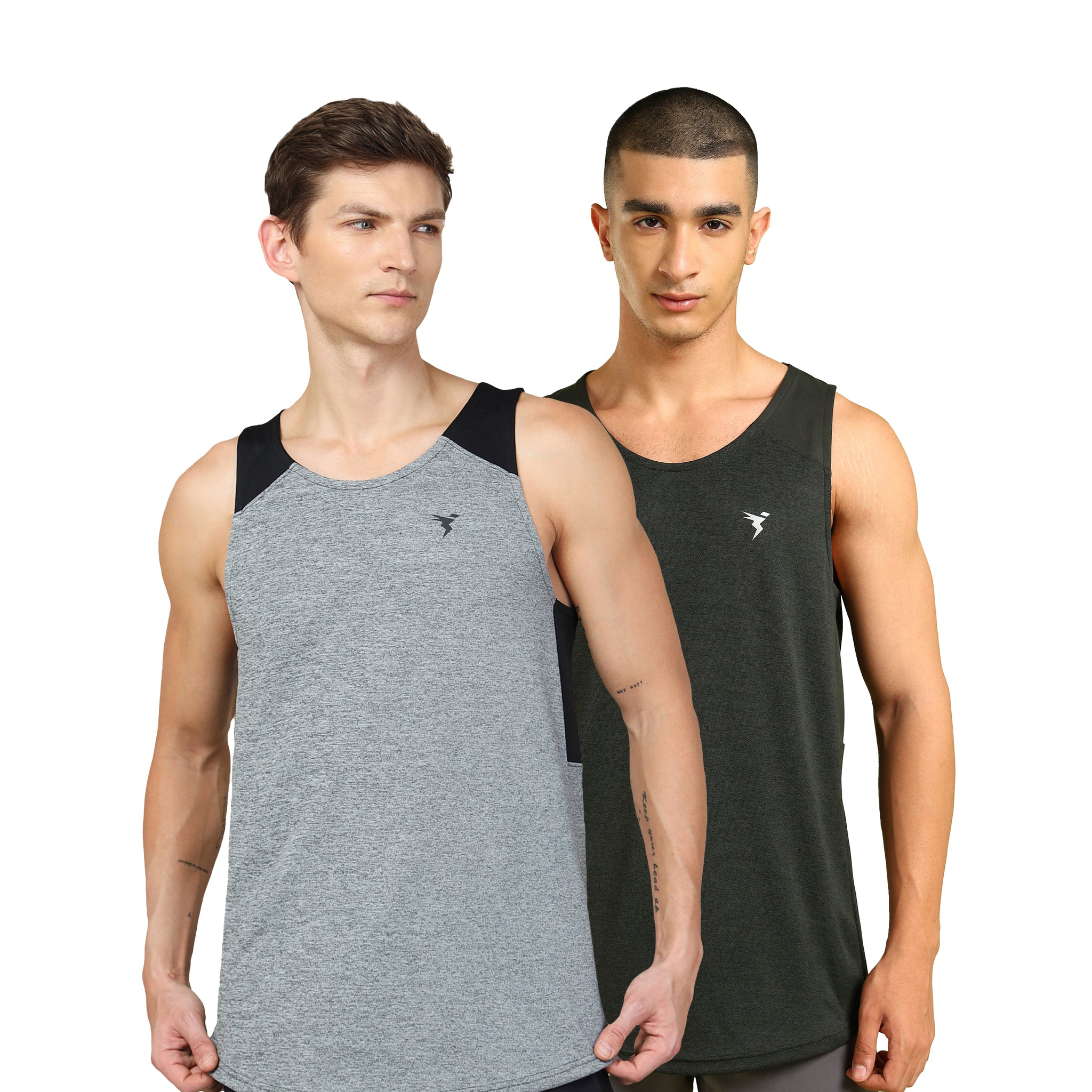 Men Melange Slim Fit Scoop Neck Innerwear Vest with TECHNO COOL+ ( Pack of 2)