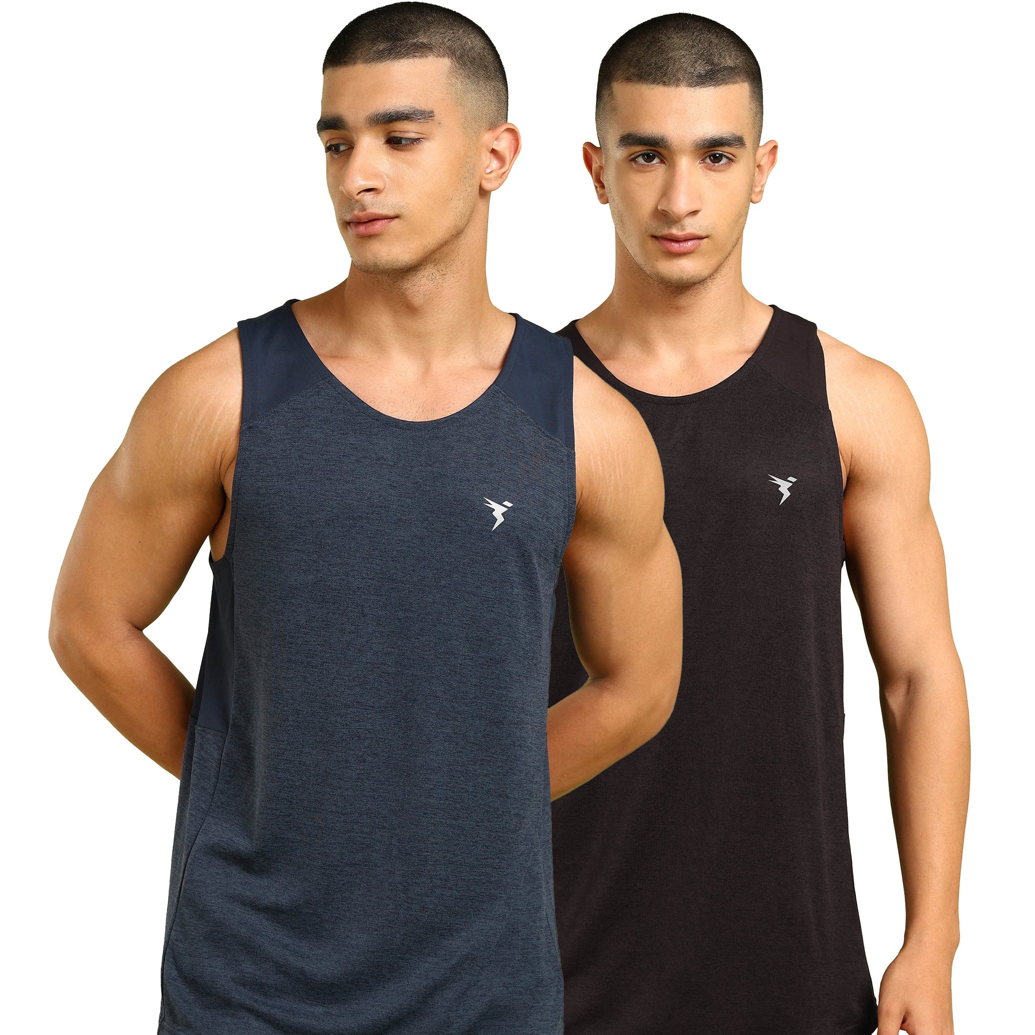 Men Melange Slim Fit Scoop Neck Innerwear Vest with TECHNO COOL+ ( Pack of 2)