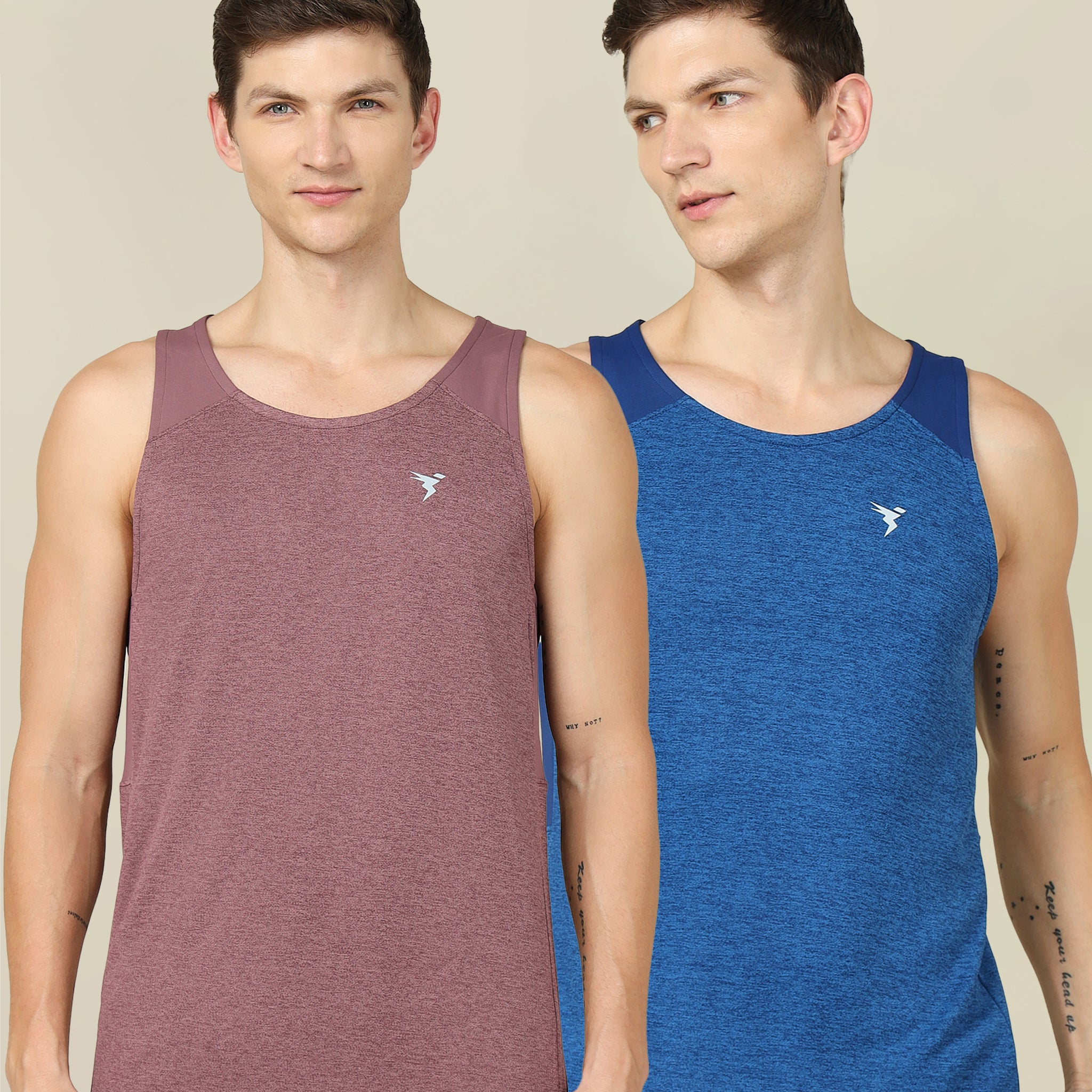 Men Melange Slim Fit Scoop Neck Innerwear Vest with TECHNO COOL+ ( Pack of 2)