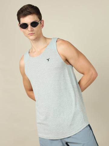 Men Melange Slim Fit Scoop Neck Innerwear Vest with TECHNO COOL+