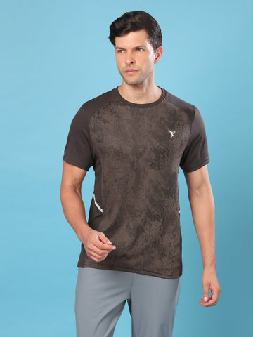 Men Slim Fit Crew Neck T-shirt with DOUBLE COOL