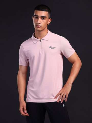 Men Solid Slim Fit Polo T-shirt with MATPIQ