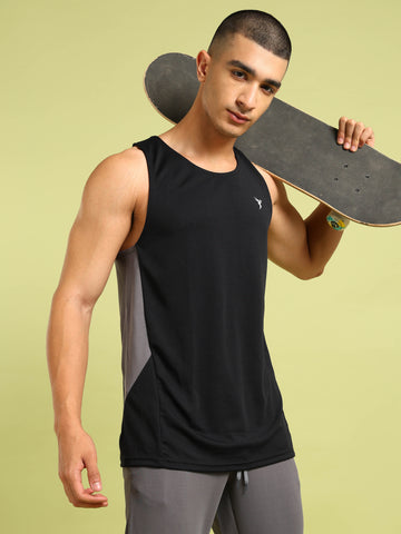 Men Solid Slim Fit Scoop Neck Sports Innerwear Vest with TECHNO COOL+