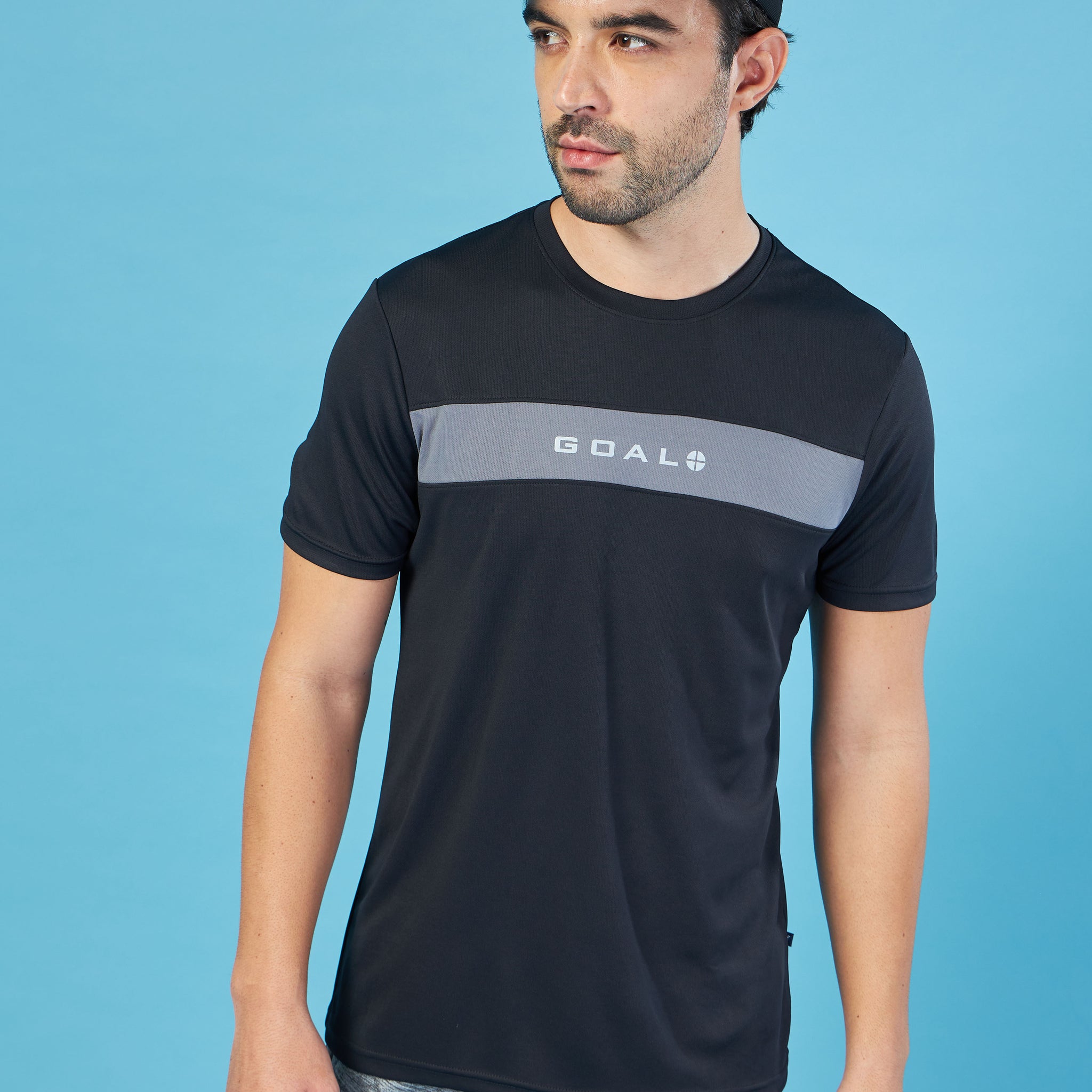 Men Solid Slim Fit Crew Neck T-shirt with TECHNO COOL+