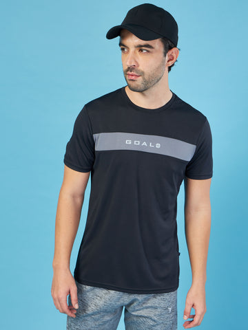 Men Solid Slim Fit Crew Neck T-shirt with TECHNO COOL+