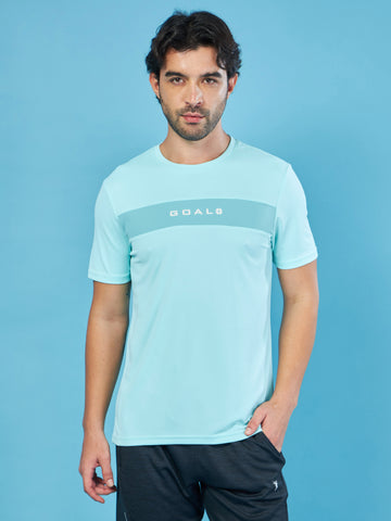 Men Solid Slim Fit Crew Neck T-shirt with TECHNO COOL+