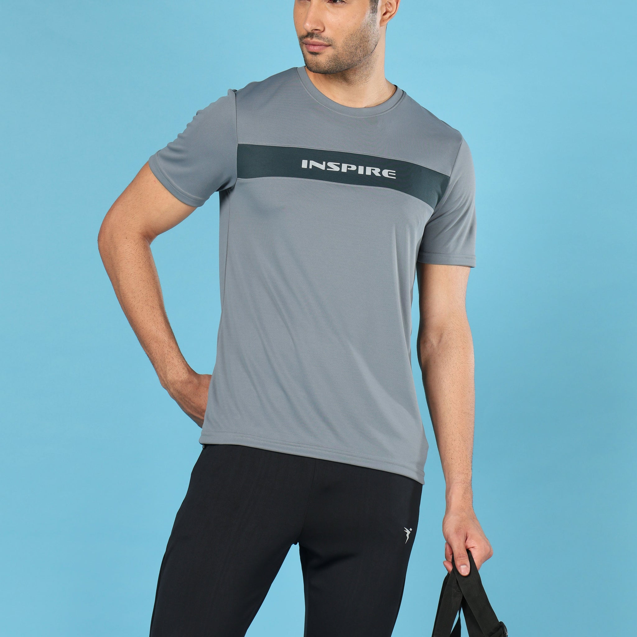 Men Solid Slim Fit Crew Neck T-shirt with TECHNO COOL+