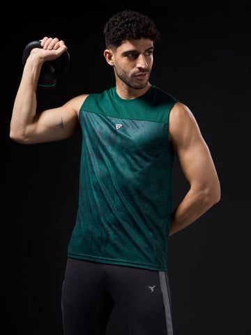 Men Solid Slim Fit Round Neck Sports Innerwear Vest with TECHNOCOOL+