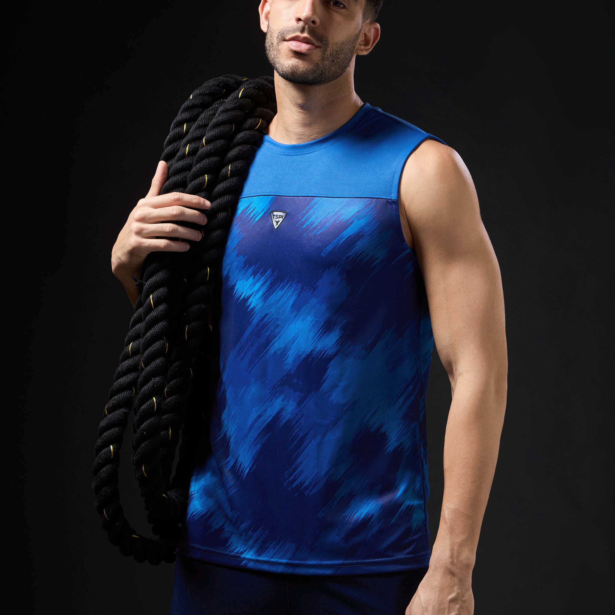 Men Solid Slim Fit Round Neck Sports Innerwear Vest with TECHNOCOOL+