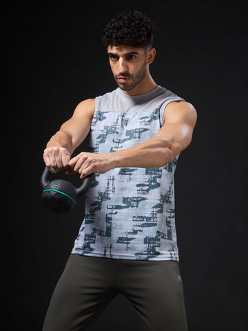 Men Solid Slim Fit Round Neck Sports Innerwear Vest with TECHNOCOOL+