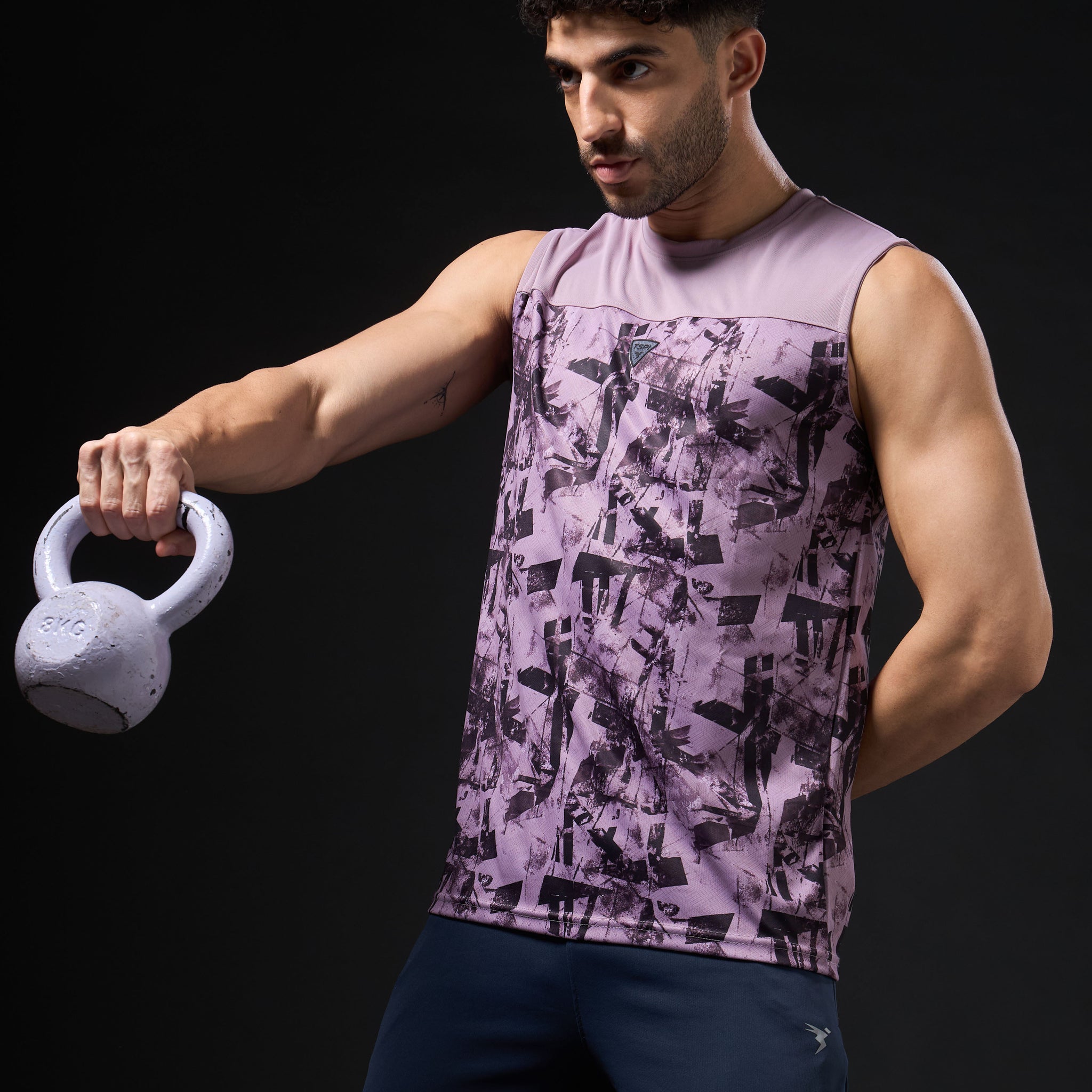 Men Solid Slim Fit Round Neck Sports Innerwear Vest with TECHNOCOOL+