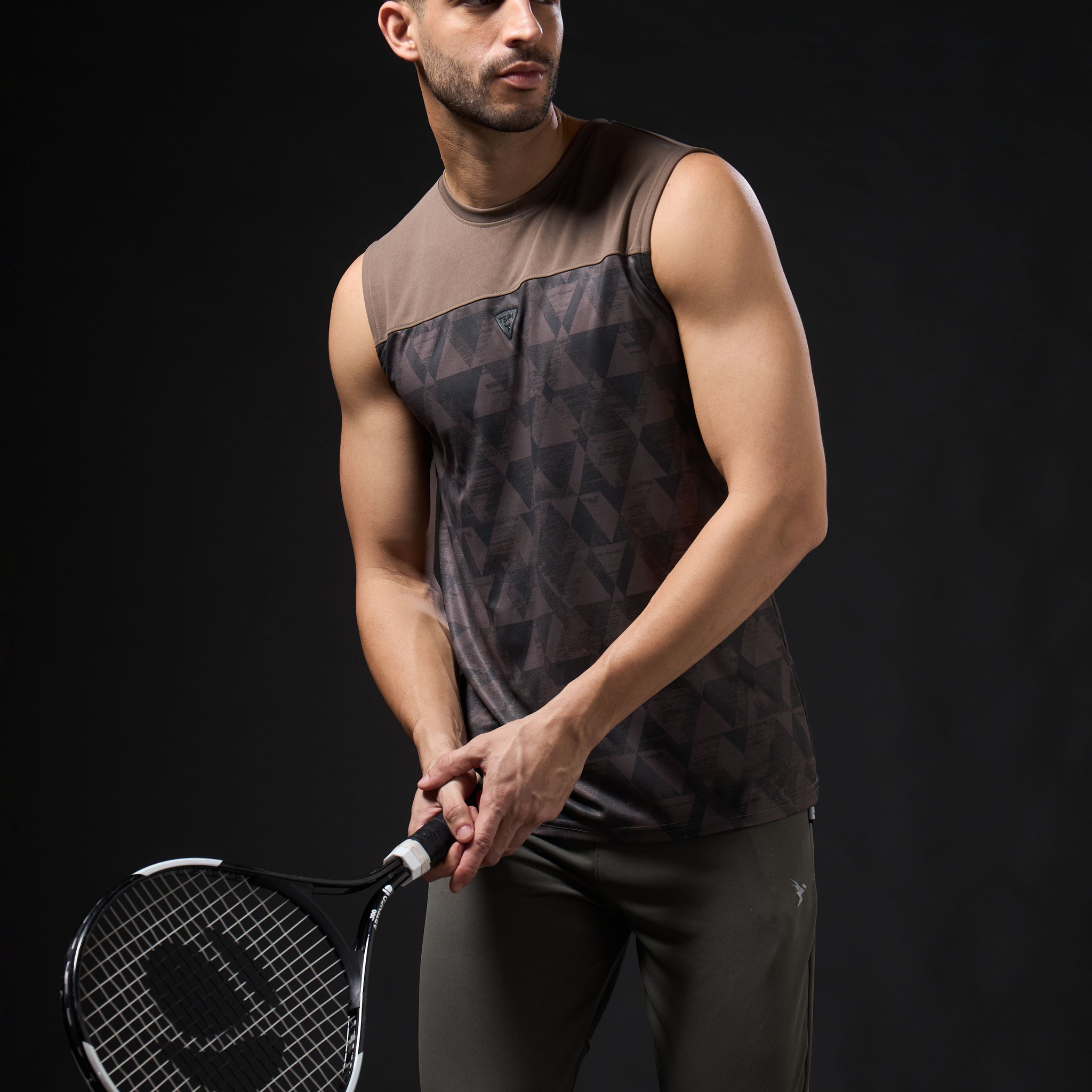 Men Solid Slim Fit Round Neck Sports Innerwear Vest with TECHNOCOOL+