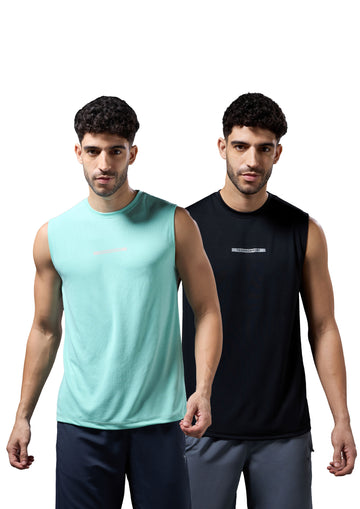 Men Solid Slim Fit Sports Innerwear Vest with TECHNOCOOL+ (Pack of 2)